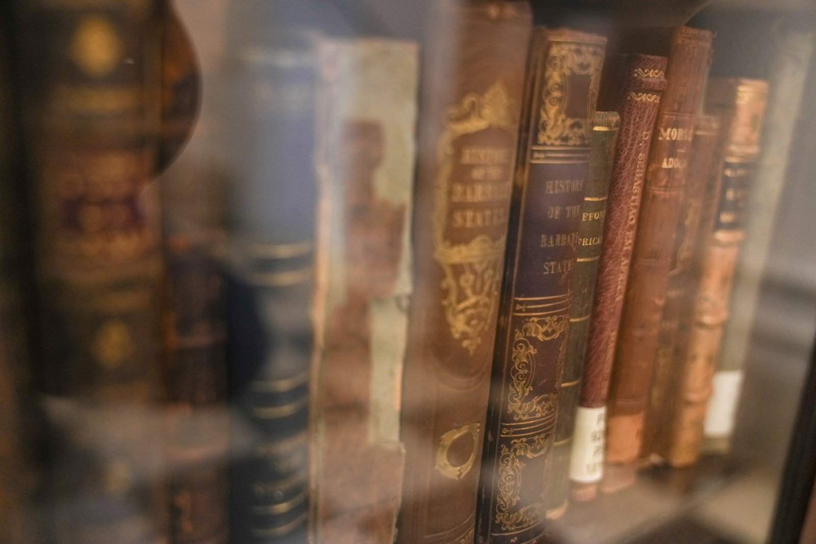 Shelves of old books